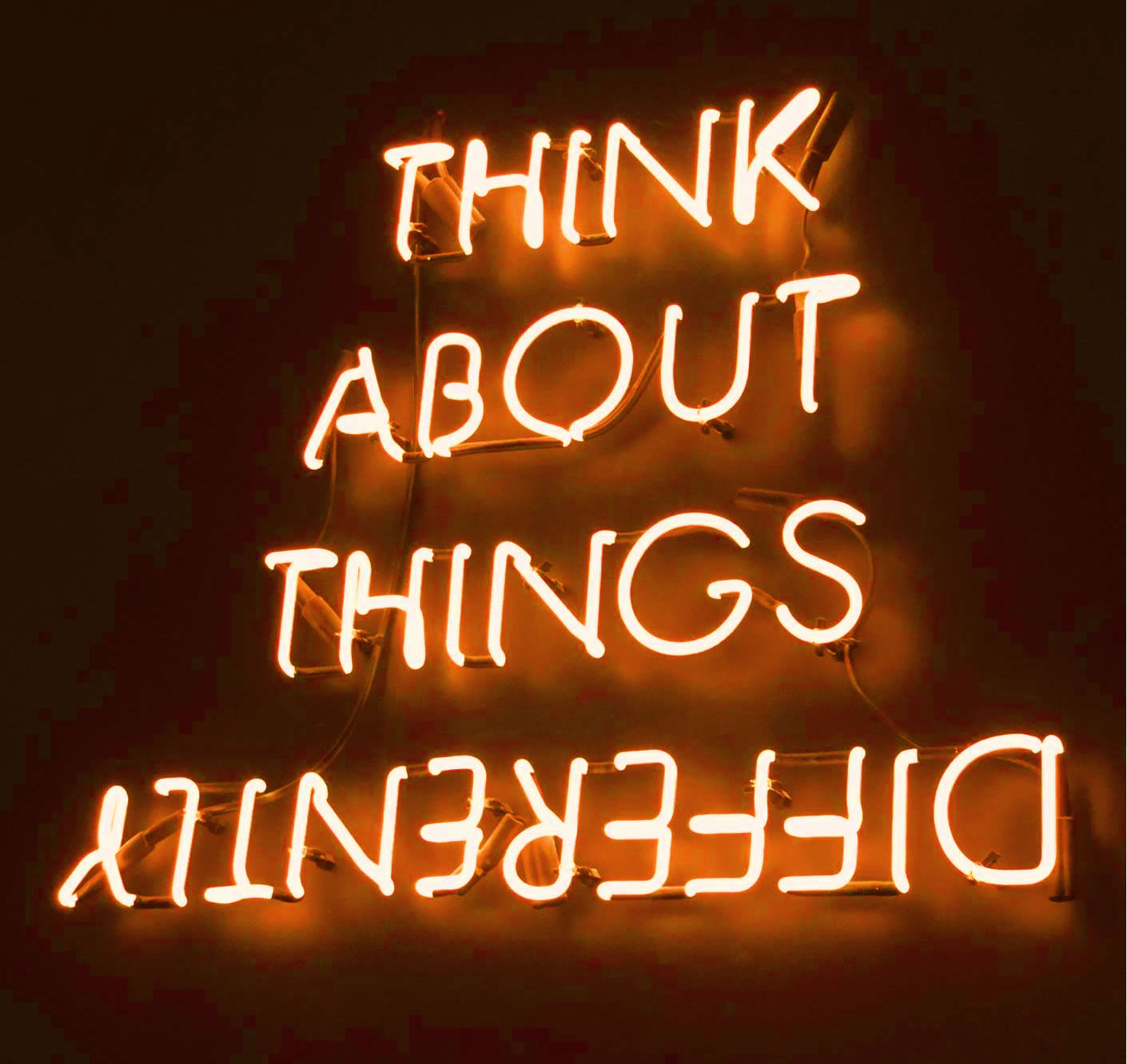 differentneon Think about things differently neon sign